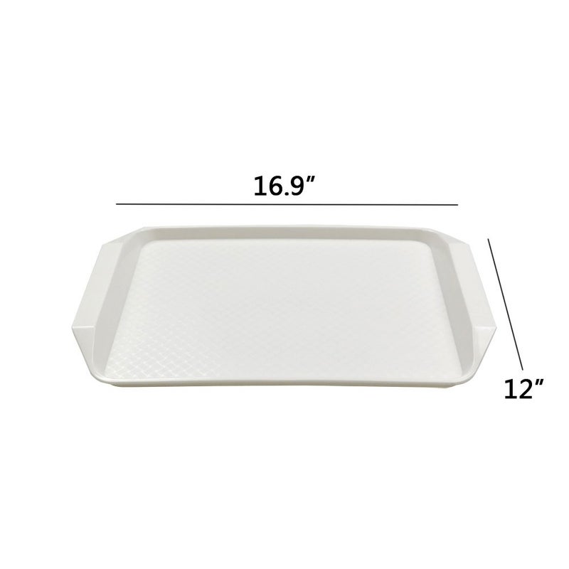 Lesbin White Plastic Fast Food Serving Trays, 16.9-Inch by 12-Inch, Set of 4 - Image 2